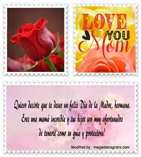 Bonitas tarjetas con frases de amor para el Día de la Madre.#MensajesPorElDíaDeLaMadreParaMiHermana,#FelicitacionesPorElDíaDeLaMadreParaMiHermana
