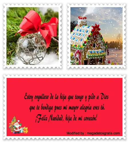 postales con saludos de Navidad a tu hija