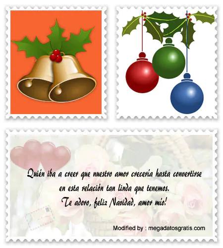buscar lindas tarjetas con frases de Navidad.#MensajesDeNavidadParaNovios